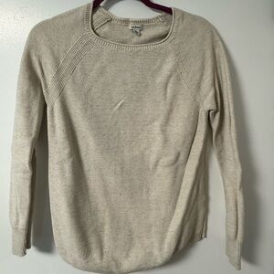 L.L.Bean Women's Beige Crew Neck Sweater